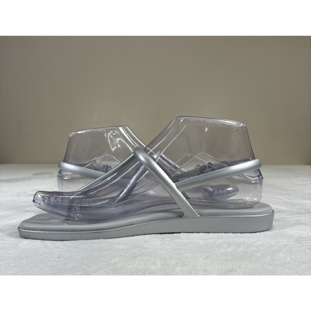 Crocs Miami T Strap Womens Sandals Size W6 Silver Thong Slingback Flat Charity - Picture 8 of 14